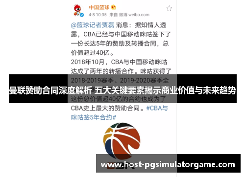 曼联赞助合同深度解析 五大关键要素揭示商业价值与未来趋势